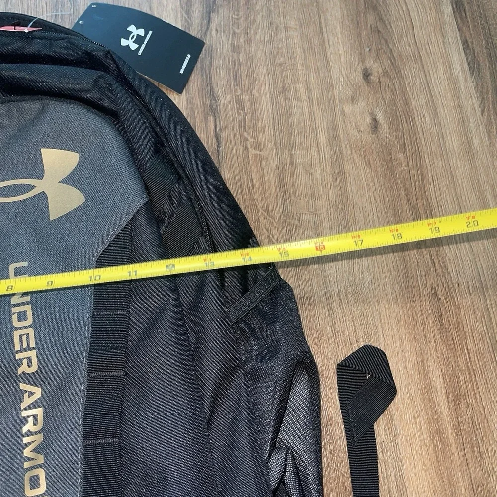Under Armour Hustle 5.0 Backpack Black 2 Strap Shoulder Strap School NEW